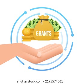 Sheet Document Grants Funding. Financing. Higher Education Programs. Vector Stock Illustration.