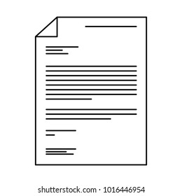 sheet document icon in black contour