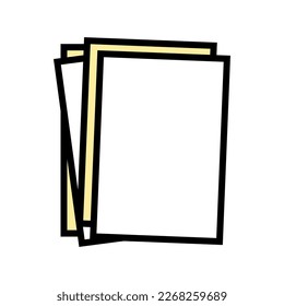 Blatt Papier Farbe Symbol Vektorgrafik. Blatt-Papierschild. einzelne Symbolillustration
