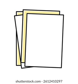 sheet document paper color icon vector. sheet document paper sign. isolated symbol illustration