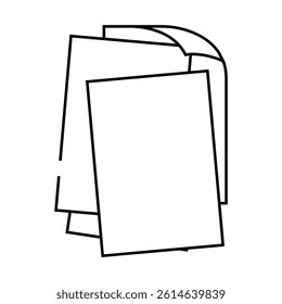 sheet document paper line icon vector. sheet document paper sign. isolated contour symbol black illustration