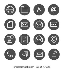 sheet email call line global communication line icon set