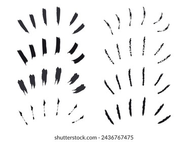 Sheet of explosive black stroke icons on white background.