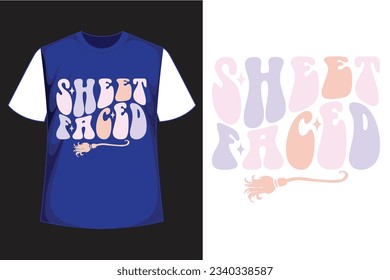 sheet faced retro t shirt design