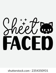 Sheet Faced Svg Design, Sheet Faced T-Shirt Design, Sheet Faced Halloween,  Halloween Design