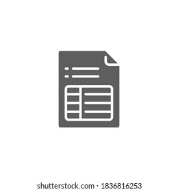 Sheet file document glyph icon. Vector illustration eps10