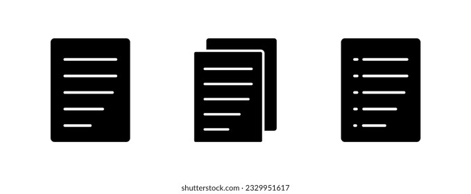 Sheet Fill Icon Symbol Vector. Black Glyph Sheet Icon