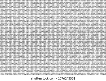 Sheet of flat binary code program screen on white vector background