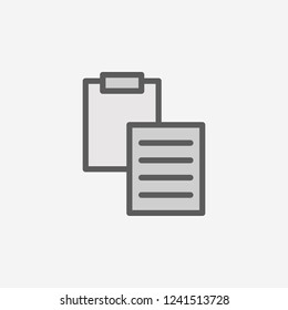 sheet and folder tablet field outline icon. Element of 2 color simple icon. Thin line icon for website design and development, app development. Premium icon