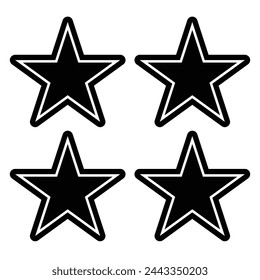 sheet of four star stickers