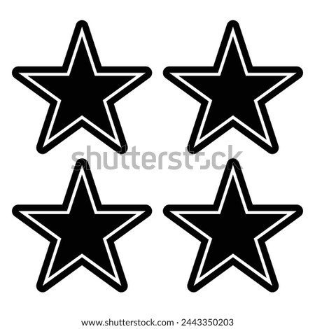 sheet of four star stickers