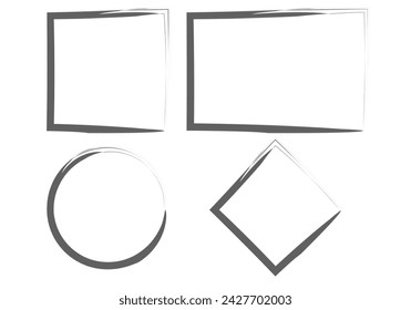 Sheet of frames icons made with black paths.