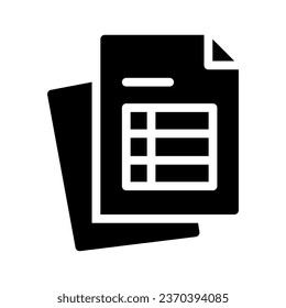 sheet glyph icon illustration vector graphic. Simple element illustration vector graphic, suitable for app, websites, and presentations isolated on white background