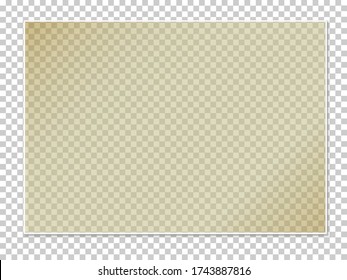 A sheet of golden glass on a transparent background with white plastic edging, realistic layout of a golden double-glazed window, realistic golden glass window in a rectangular frame. Vector.