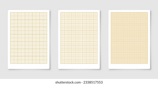 Sheet of graph paper with grid. Millimeter paper texture, geometric pattern. Orange lined blank for drawing, studying, technical engineering or scale measurement. Vector illustration