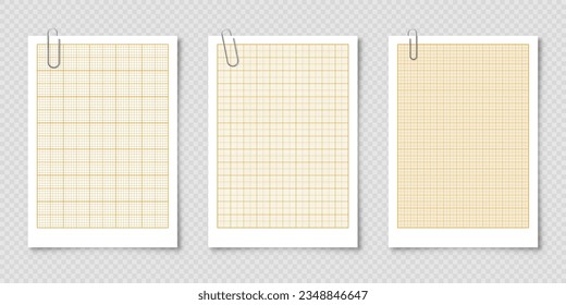 Sheet of graph paper with grid. Millimeter paper texture, geometric pattern. Orange lined blank for drawing, studying, technical engineering or scale measurement. Vector illustration