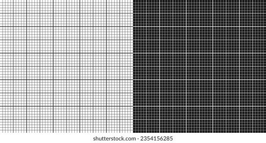 Sheet of graph paper with grid. Millimeter paper texture, geometric pattern. Gray lined blank for drawing, studying, technical engineering or scale measurement. Vector illustration.