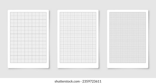 Blatt Papier mit Gitter. Millimeter Papierstruktur, geometrisches Muster. Grau ausgekleidete Blindfarben für Zeichnung, Studium, Technik oder Maßmessung. Vektorgrafik