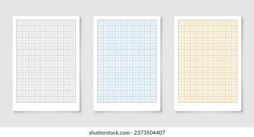 Sheet of graph paper with grid. Millimeter paper texture, geometric pattern. Various lined blank for drawing, studying, technical engineering or scale measurement. Vector illustration