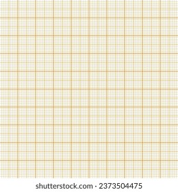 Sheet of graph paper with grid. Millimeter paper texture, geometric pattern. Orange lined blank for drawing, studying, technical engineering or scale measurement. Vector illustration