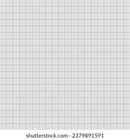 Sheet of graph paper with grid. Millimeter paper texture, geometric pattern. Gray lined blank for drawing, studying, technical engineering or scale measurement. Vector illustration