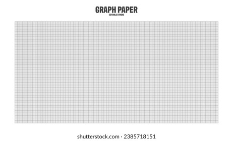 Sheet of graph paper with grid. Millimeter paper texture, geometric pattern. Gray lined blank for drawing, studying, technical engineering or scale measurement. Vector illustration