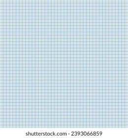 Sheet of graph paper with grid. Millimeter paper texture, geometric pattern. Blue lined blank for drawing, studying, technical engineering or scale measurement. Vector illustration