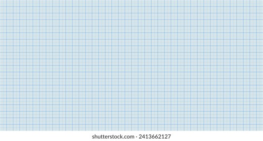 Sheet of graph paper with grid. Millimeter paper texture, geometric pattern. Blue lined blank for drawing, studying, technical engineering or scale measurement. Vector illustration