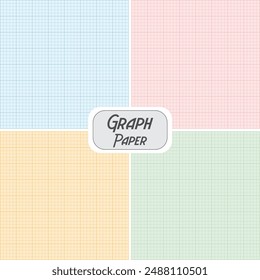 Sheet of graph paper with grid. Millimeter paper texture, geometric pattern. Blue lined blank for drawing, studying, technical engineering or scale measurement. Vector illustration