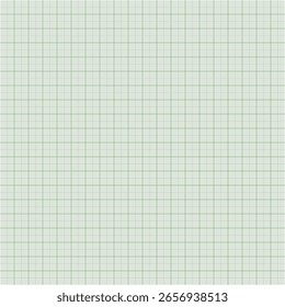 Folha de papel gráfico com grade. Textura milimétrica em papel, padrão geométrico. Verde forrado em branco para desenhar, estudar, engenharia técnica ou medição de escala. Ilustração vetorial