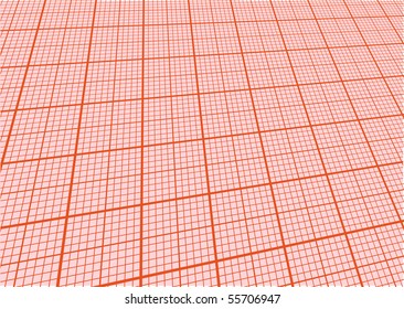 sheet of graph paper with perspective