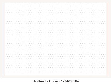 Sheet of gray dots on a white background. Perfect for planner, notebook, school, print. A4 sheet proportion.