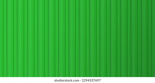 A sheet of green corrugated board. Galvanized iron for fences, walls, roofs. Realistic isolated vector illustration.