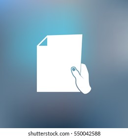 Sheet in hand icon