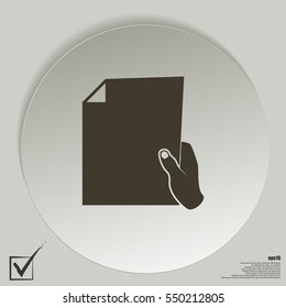 Sheet in hand icon