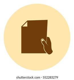 Sheet in hand icon