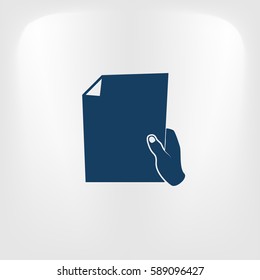 Sheet in hand icon