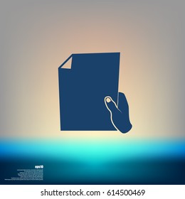 Sheet in hand icon