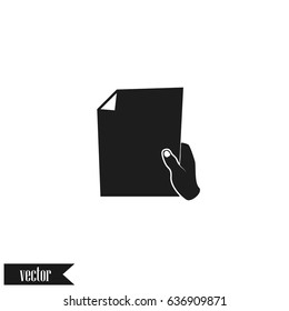 Sheet in hand icon