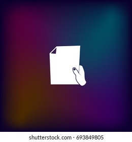 Sheet in hand icon