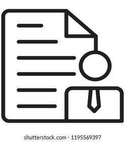 A sheet with human avatar representing it as curriculum vitae of a candidate