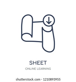 Sheet icon. Sheet linear symbol design from Online learning collection.