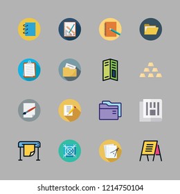 sheet icon set. vector set about folder, paper, text lines and papers icons set.