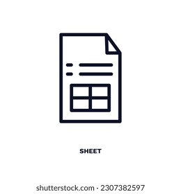 icono de hoja. Icono de hoja de línea delgada de la colección de aprendizaje a distancia. Vector de contorno aislado en fondo blanco. El símbolo de hoja modificable se puede usar en web y móvil