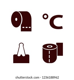 sheet icon. sheet vector icons set celsius sign, toilet paper and paper clip