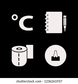 sheet icon. sheet vector icons set notebook pencil, paper clip, toilet paper and celsius sign