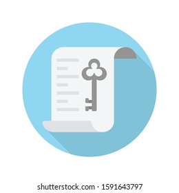 sheet key vector flat color icon 