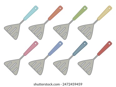 Sheet of kitchen spatula icons on white background