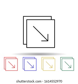 Sheet Layers and Arrow multi color style icon. Simple thin line, outline vector of web icons for ui and ux, website or mobile application
