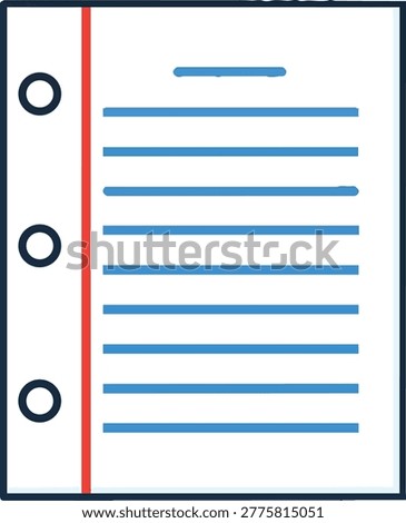 A sheet of lined paper with three holes on the left and a red margin, ready for writing notes or assignments.